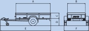 Saris Anhänger ASF75V und BSF100T Zeichnung