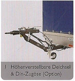 höhenverstellbare Deichsel bei Saris Pritschenanhängern